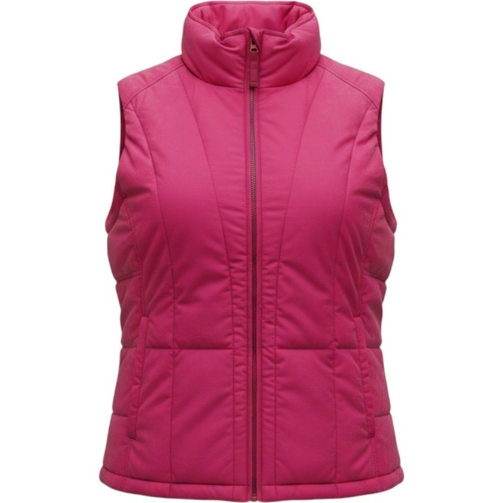 Woolrich Puffer Vest Womens Small Ruby Red Excellent Quilted Full 2 Way Zipper